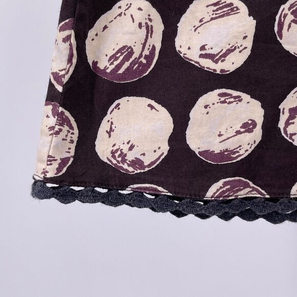 Brown A Line Skirt Nougat Sz 14 Short Geometric Circle Pattern Lightweight - Picture 4 of 8